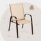 2 Pieces Patio Outdoor Dining Chairs with Powder Coated Steel Frame